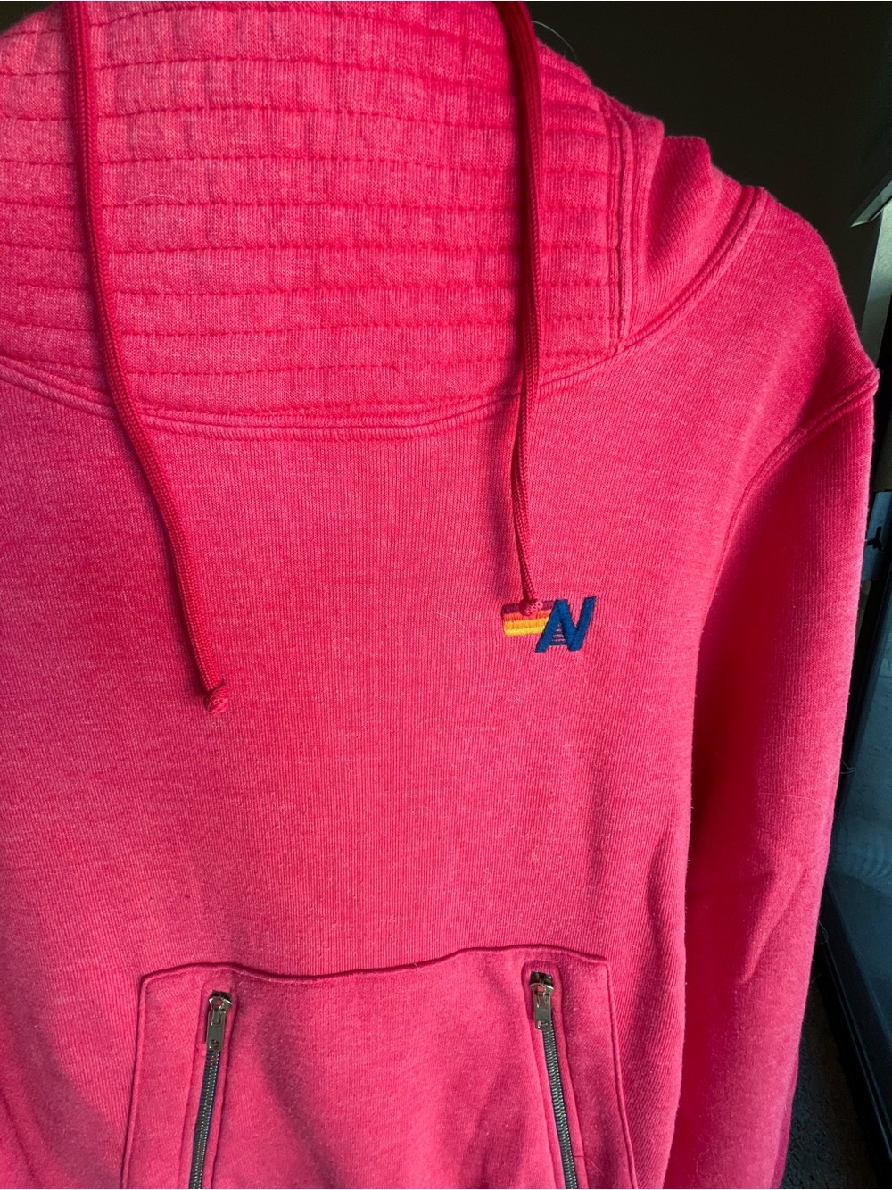 Aviator Nation Ninja Hoodie XS Red | Classic Funnel Neck Sweatshirt - Picture 4 of 16
